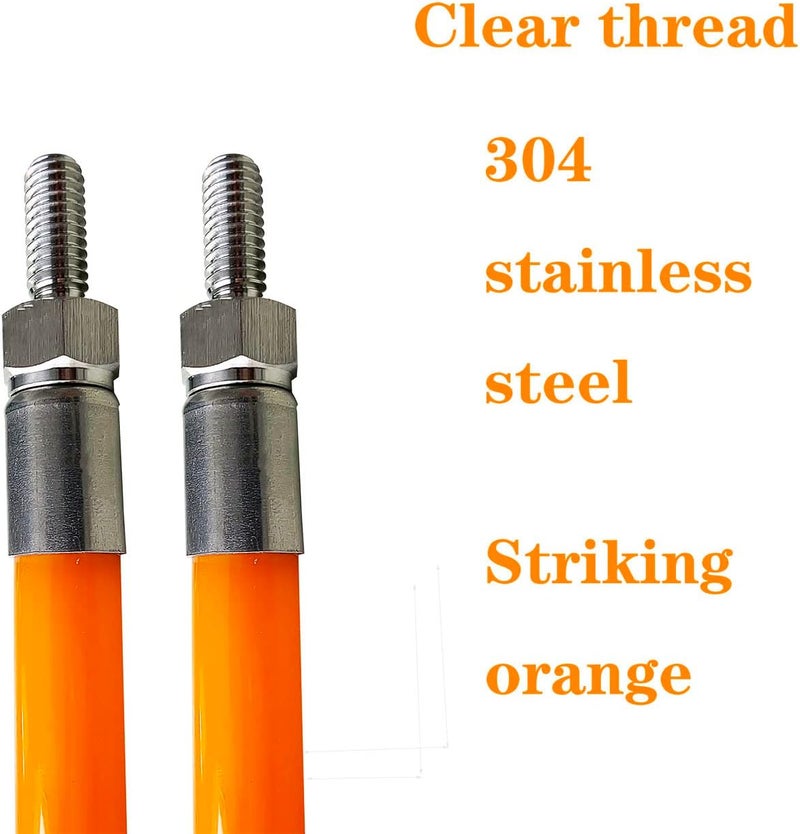 SUONE 24" Snow Plow Markers Blade Guides Yellow Never Break, 304 Stainless Steel Joint Fit for Blizzard Boss SNO-Way Western Snowplows & Many More Pickup Truck SUV UTV ATV (Orange) - Image 2